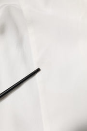 Dolce & Gabbana White Silk GOLD Dress Formal Collared Shirt