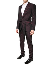 Dolce & Gabbana Maroon Single Breasted Formal 2 Piece Suit