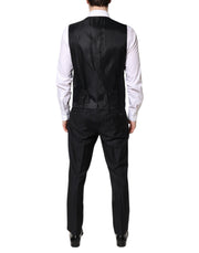 Dolce & Gabbana Black Double Breasted Formal 3 Piece Suit