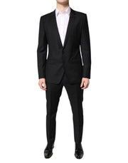 Dolce & Gabbana Black Wool Single Breasted 2 Piece Suit