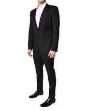 Dolce & Gabbana Black Wool Single Breasted 2 Piece Suit