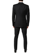 Dolce & Gabbana Black Wool Single Breasted 2 Piece Suit
