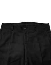 Dolce & Gabbana Black Wool Single Breasted 2 Piece Suit