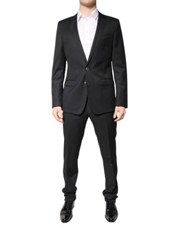 Dolce & Gabbana Dark Gray Wool Single Breasted 2 Piece Suit