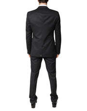 Dolce & Gabbana Dark Gray Wool Single Breasted 2 Piece Suit