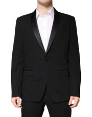 Dolce & Gabbana Black Wool Single Breasted 2 Piece Suit