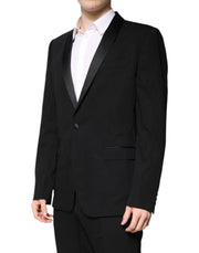 Dolce & Gabbana Black Wool Single Breasted 2 Piece Suit