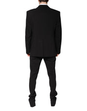 Dolce & Gabbana Black Cotton Single Breasted 2 Piece Suit