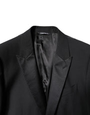 Dolce & Gabbana Black Wool Single Breasted 2 Piece Suit