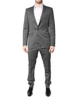 Dolce & Gabbana Gray Wool Single Breasted 2 Piece Suit
