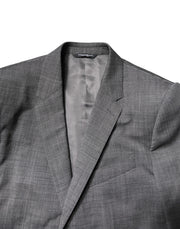 Dolce & Gabbana Gray Wool Single Breasted 2 Piece Suit