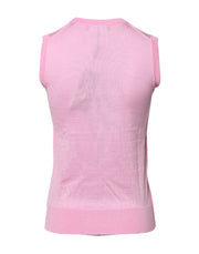 Dolce & Gabbana Pink Cashmere Round Neck Sleeveless Tank Top