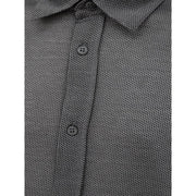Canali Gray Cotton Pattern Shirt