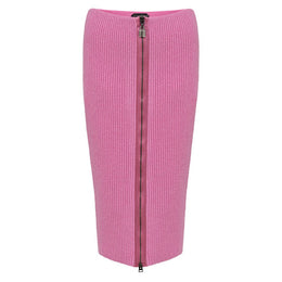 Tom Ford Pink Wool Midi Skirt