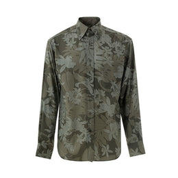 Tom Ford Green Lyocell Pattern Shirt