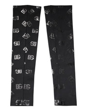 Dolce & Gabbana Black DG Logo Monogram Wool Stretch Arm Sleeves