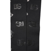 Dolce & Gabbana Black DG Logo Monogram Wool Stretch Arm Sleeves