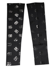 Dolce & Gabbana Black DG Logo Monogram Wool Stretch Arm Sleeves