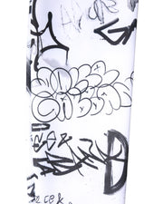 Dolce & Gabbana White Graffiti Cotton Over Calf Stockings Socks