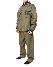 Dolce & Gabbana Brown Cotton Stretch Shirt Pants Casual Set