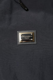 Dolce & Gabbana Black Nylon Full Zip Hooded Parka Jacket
