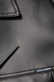 Dolce & Gabbana Black Polyester Button Down Biker Jacket