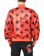 Dolce & Gabbana Orange DG Heart Full Zip Men Bomber Jacket