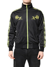 Dolce & Gabbana Black Logo Turtleneck Zip Bomber Jacket