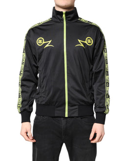 Dolce & Gabbana Black Logo Turtleneck Zip Bomber Jacket