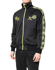 Dolce & Gabbana Black Logo Turtleneck Zip Bomber Jacket