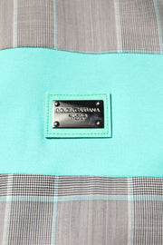 Dolce & Gabbana Multicolor Plaid Full Zip Windbreaker Jacket