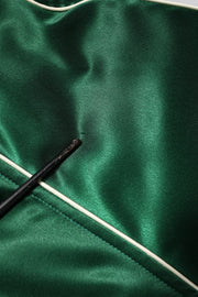 Dolce & Gabbana Green Floral DG Logo Full Zip Bomber Jacket