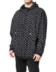 Dolce & Gabbana Black Heart Print Hooded Windbreaker Jacket
