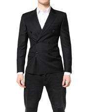 Dolce & Gabbana Black MARTINI Double Breasted Coat Blazer