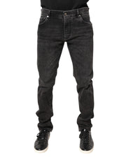 Dolce & Gabbana Gray Washed Cotton Skinny Denim Jeans