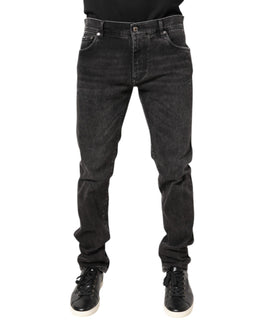 Dolce & Gabbana Gray Washed Cotton Skinny Denim Jeans