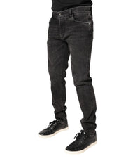 Dolce & Gabbana Gray Washed Cotton Skinny Denim Jeans