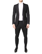 Dolce & Gabbana Black Cotton TAORMINA Formal 2 Piece Suit