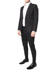 Dolce & Gabbana Black Cotton TAORMINA Formal 2 Piece Suit
