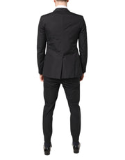 Dolce & Gabbana Black Cotton TAORMINA Formal 2 Piece Suit