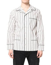 Dolce & Gabbana White Stripes Lounge Pajama Sleepwear Shirt