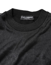 Dolce & Gabbana Black Logo Knitted Crewneck Pullover Sweater