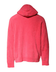 Dolce & Gabbana Red Cotton Knit Hooded Men Pullover Sweater