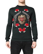 Dolce & Gabbana Black Sequined Embellished Pullover Sweater