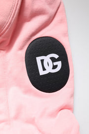 Dolce & Gabbana Pink Cotton Hooded Men Sportswear Vest Sweater
