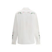 Baziszt White Cotton Pattern Shirt