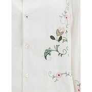 Baziszt White Cotton Pattern Shirt