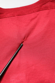 Dolce & Gabbana Red Silk DG Crown Logo Short Sleeve T-shirt