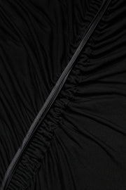 Dolce & Gabbana Black Mesh Trim Bodycon Long Sheath Dress