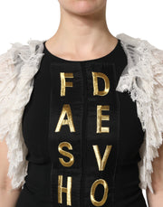 Dolce & Gabbana Black Fashion Devotion Embellish Mini Dress